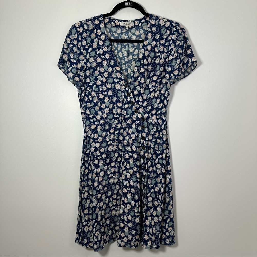 Madewell Women’s Side Button Front Floral Mini Dress Size 2 - Picture 2 of 8